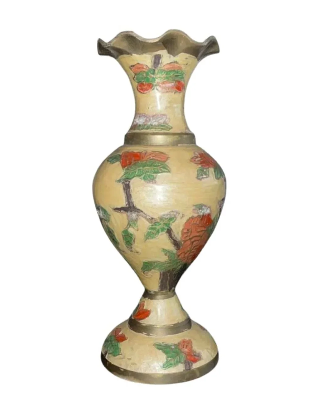 Vintage Handmade Brass Vase 9